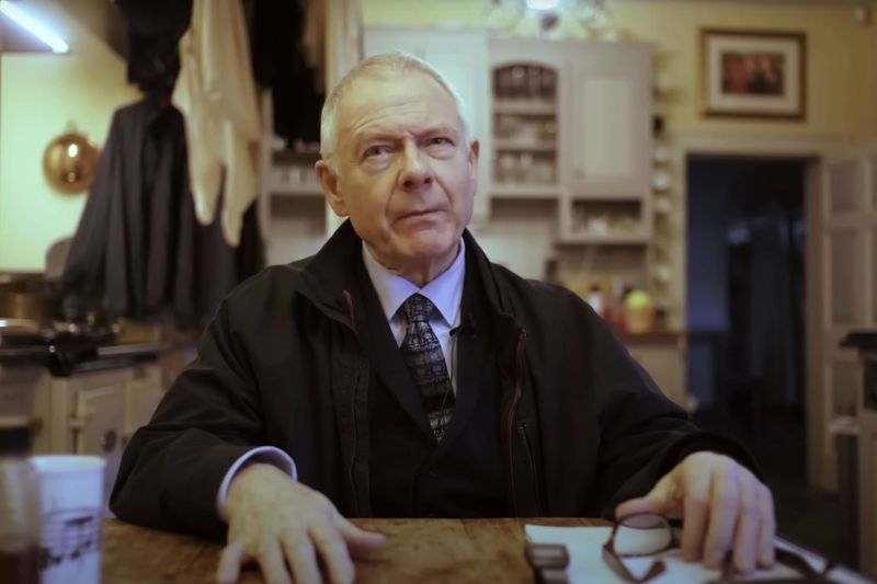 Film Still of Robert Fripp in the music documentary In the Court of the Crimson King by Toby Amies 