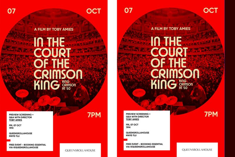 Poster of In the Court of The Crimson King screening at Queensrollahouse studios