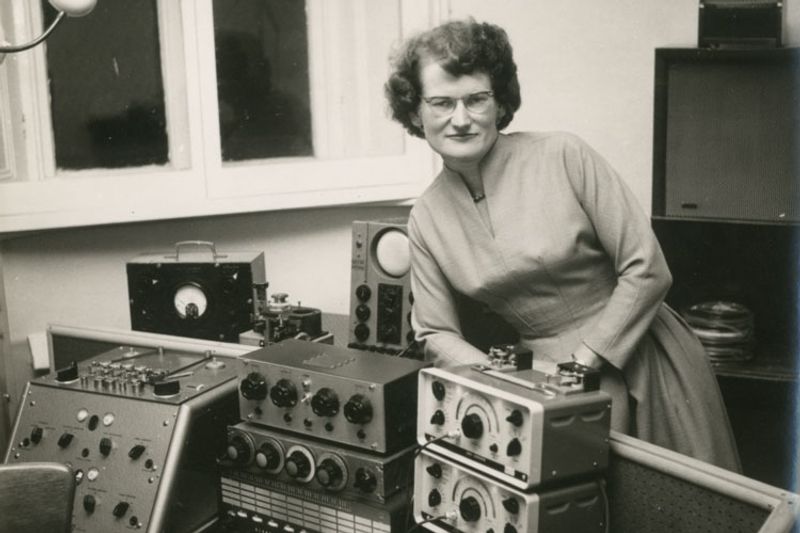 Film Still of Daphne Oram in Sisters with Transistors music documentary